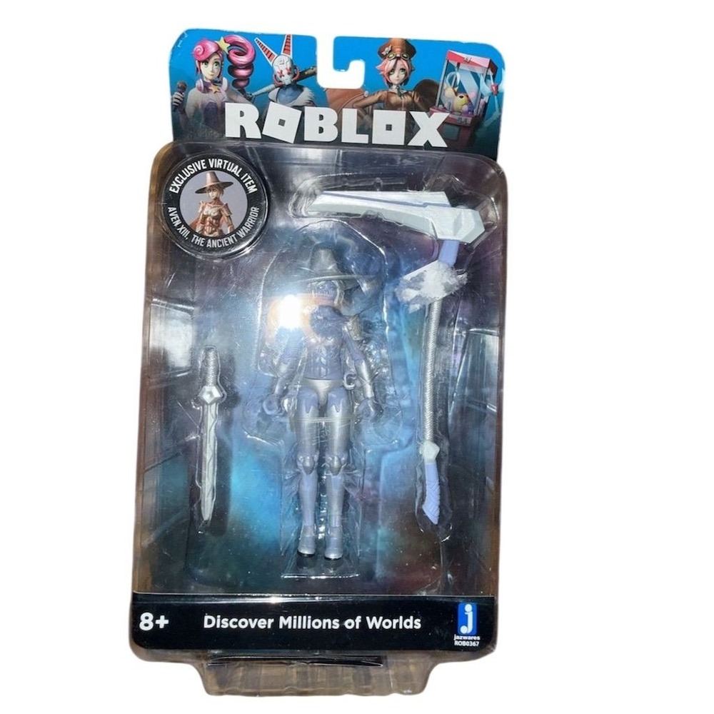 Roblox Aven The Silver‎ Warrior 4" Action Figure w/ Accessories NIB